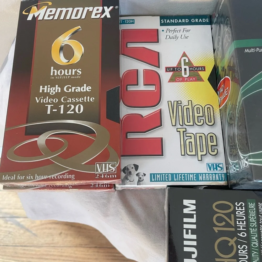9 New VHS Tapes Lot Bundle Memorex RCA Fujifilm TDK High Grade Video Cassettes